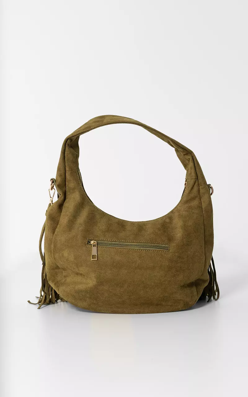 Little bag with fringes Kaki