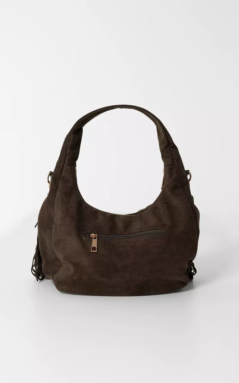 Little bag with fringes Brown