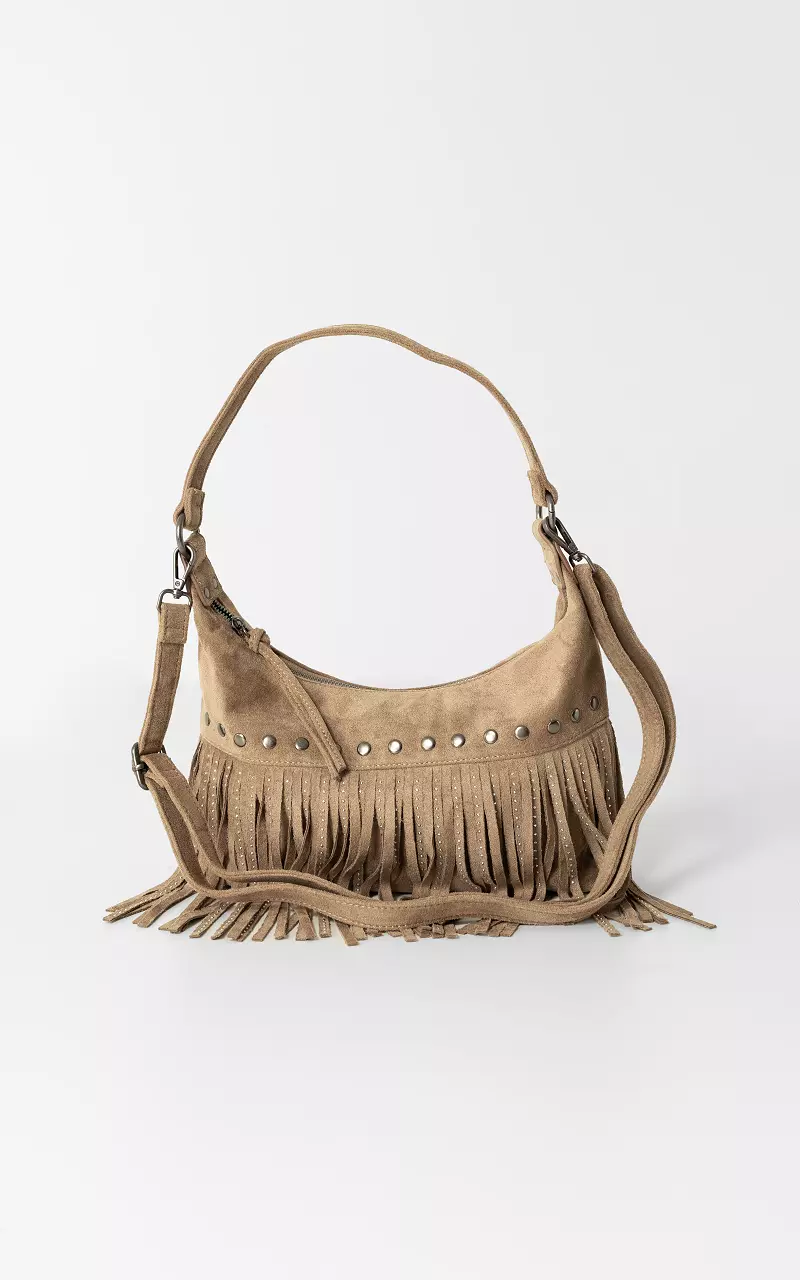 Tas met studs Beige