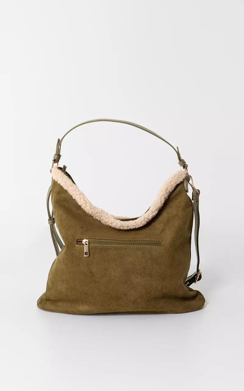 Tas met teddy detail Kaki