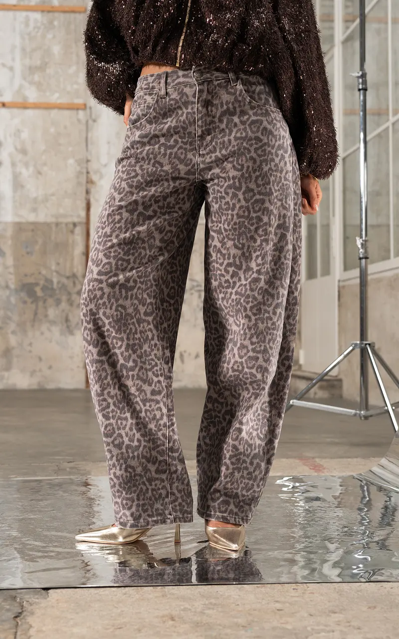 Leopard Barrel-Jeans Leopard