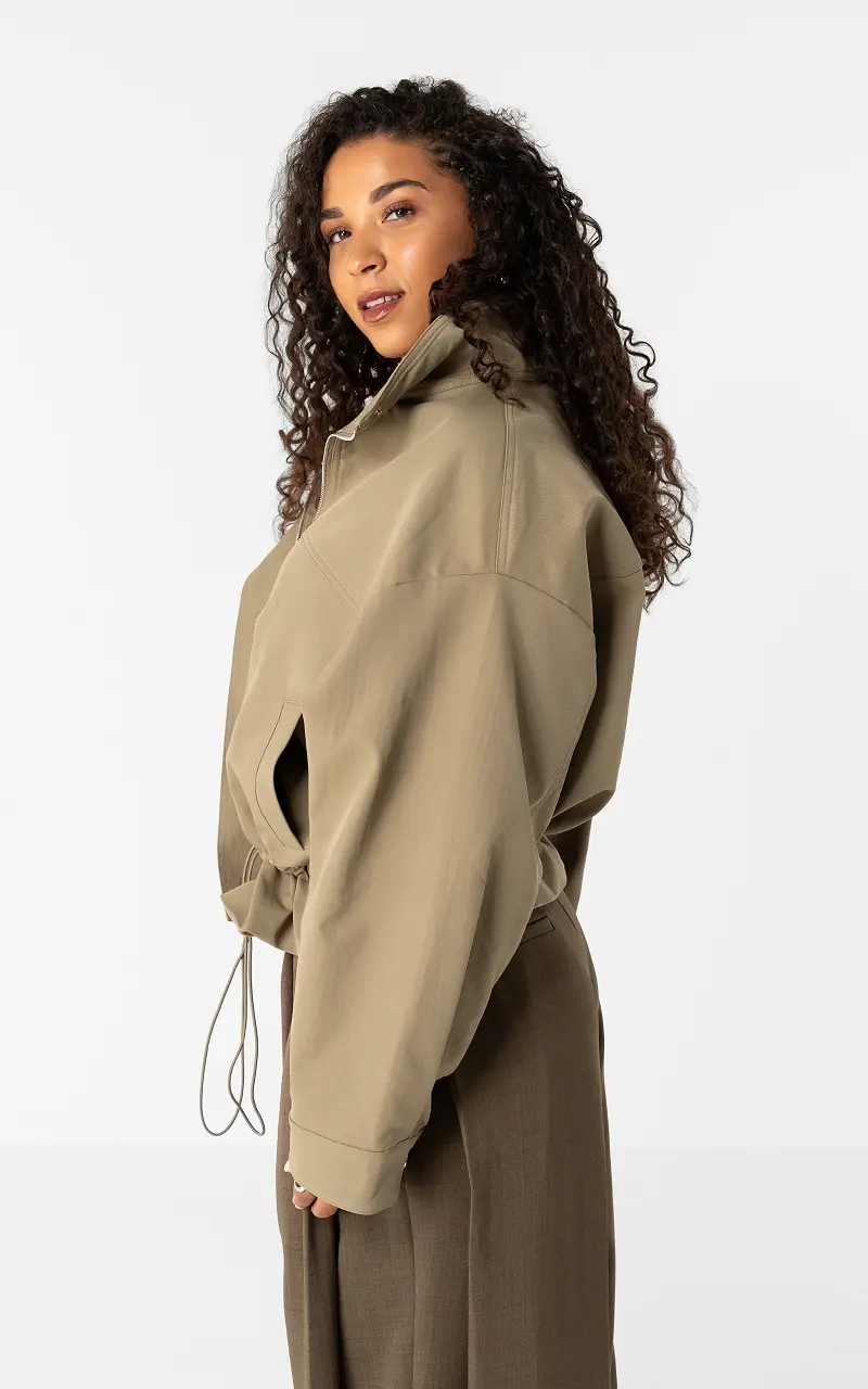 Veste peplum Kaki