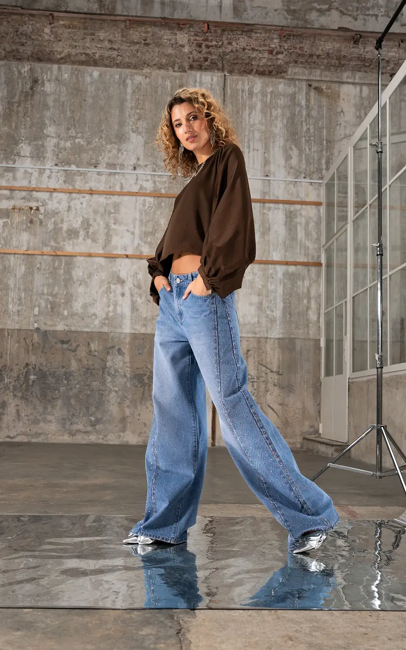 Wide leg jeans Blauw