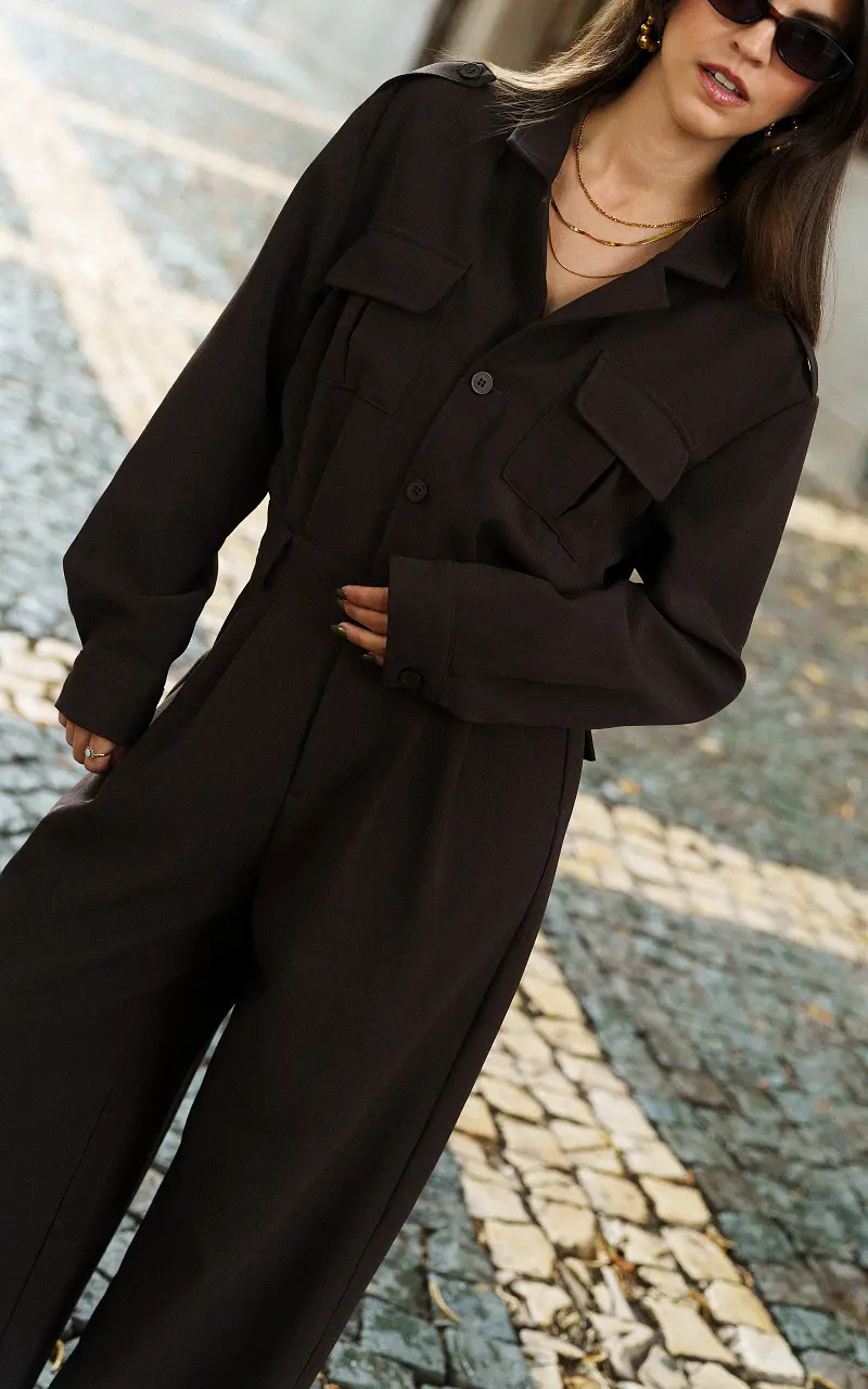 Jumpsuit with pockets Dark Brown