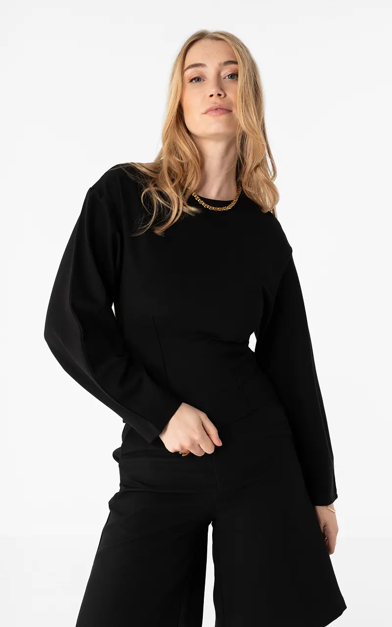 Fitted top Black