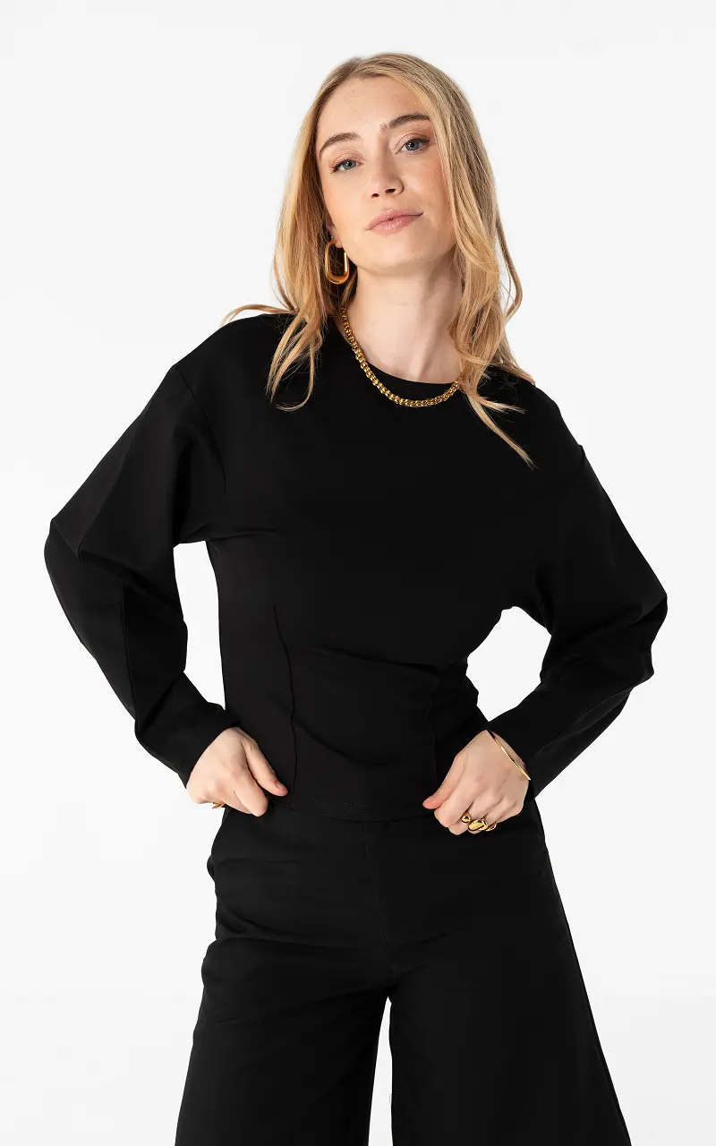 Fitted top Black