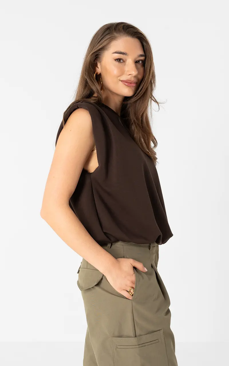 Sleeveless top Dark Brown