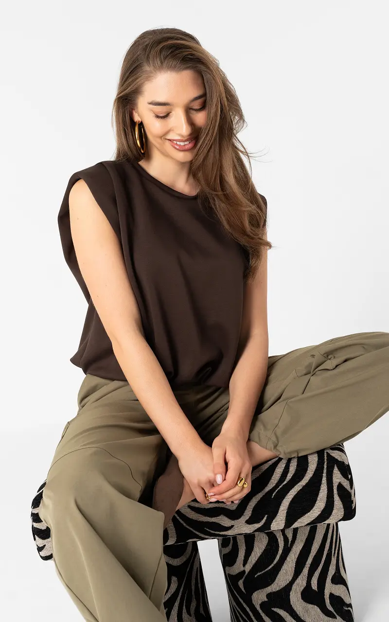 Sleeveless top Dark Brown