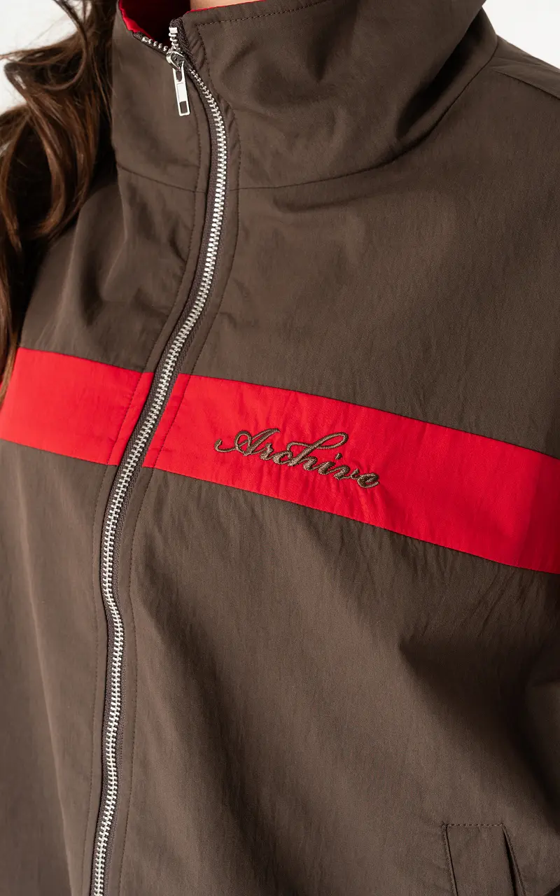Sporty jacket Dark Brown Red