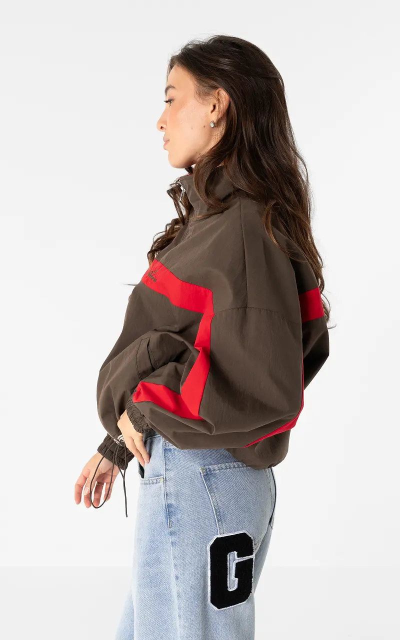 Sporty jacket Dark Brown Red