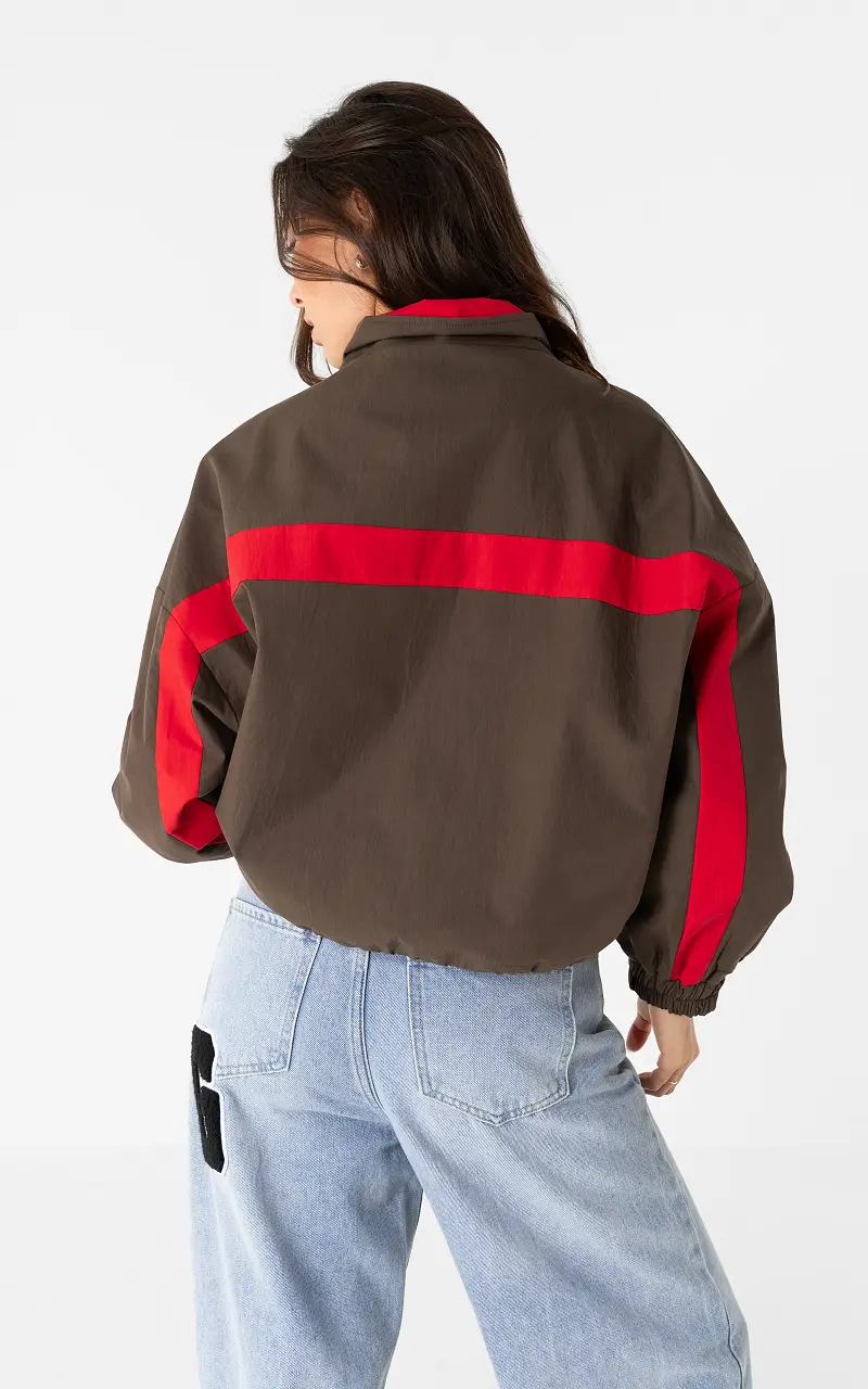 Sporty jacket Dark Brown Red