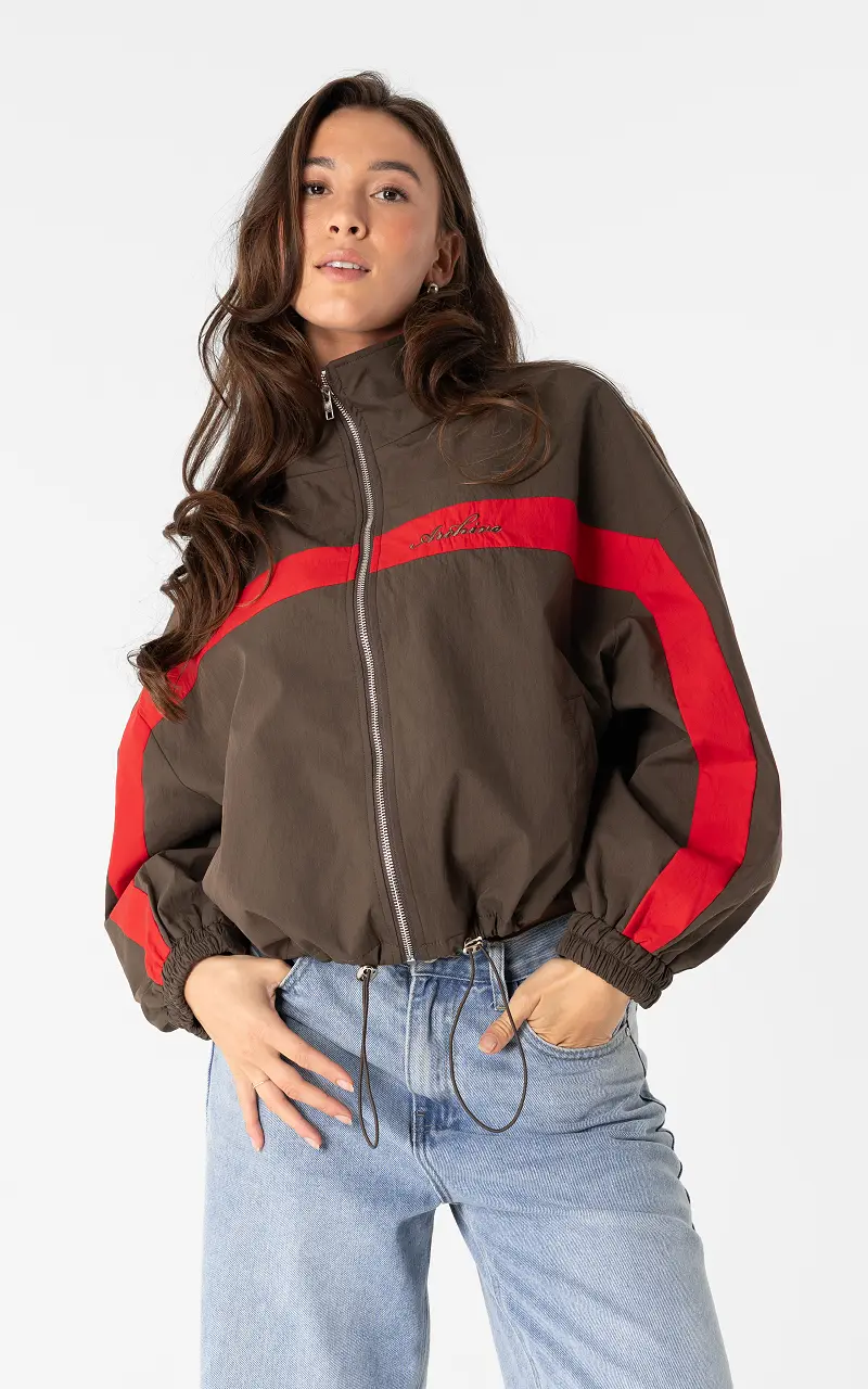 Sporty jacket Dark Brown Red