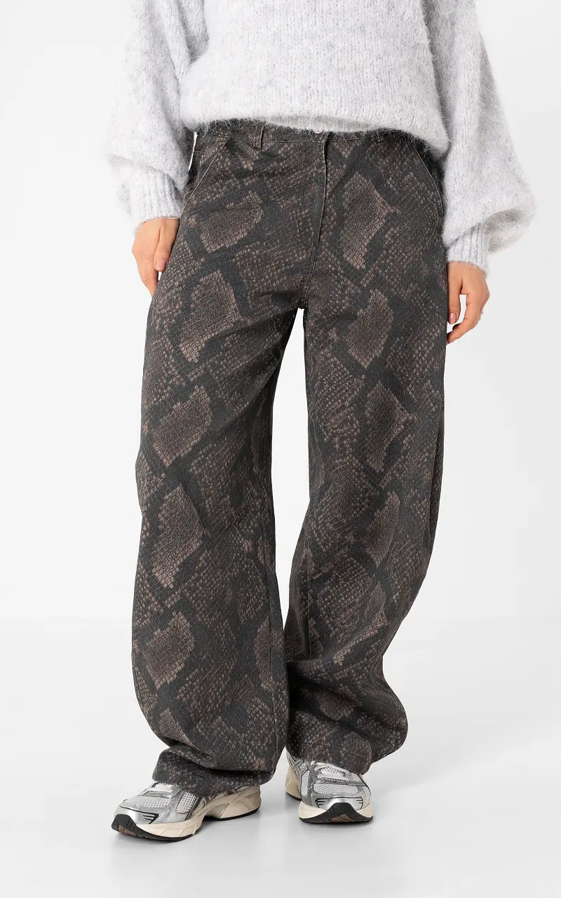 Snake print trousers Snake Black