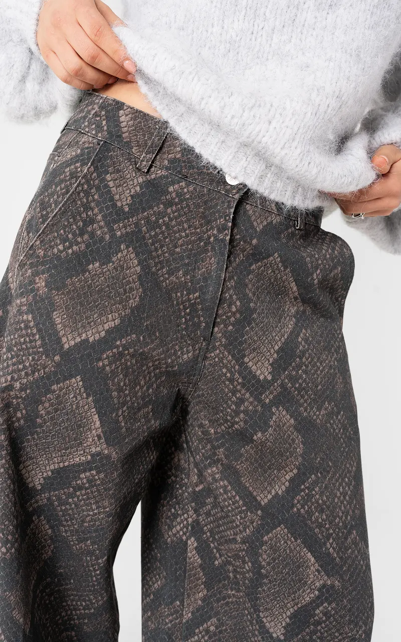Snake print trousers Snake Black