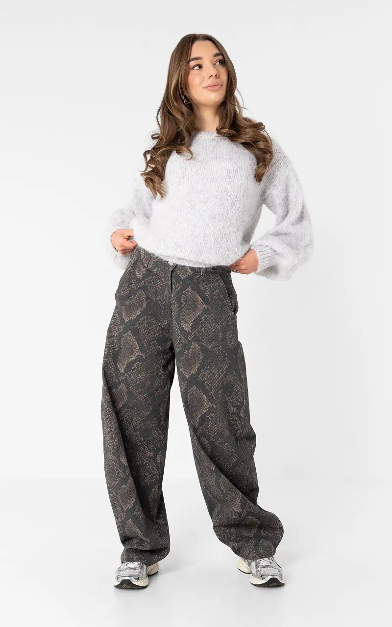 Snake print trousers Snake Black