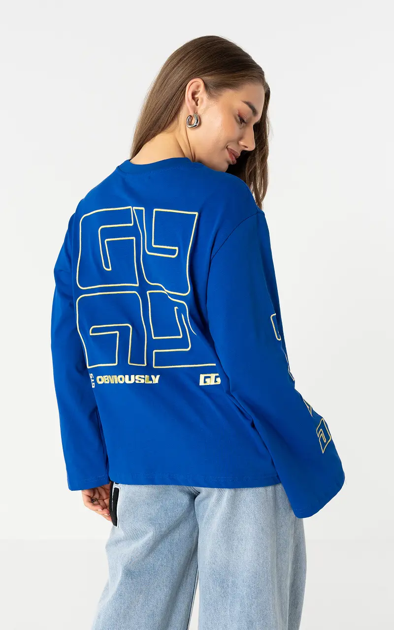 Obvious longsleeve Cobalt Blue Light Yellow