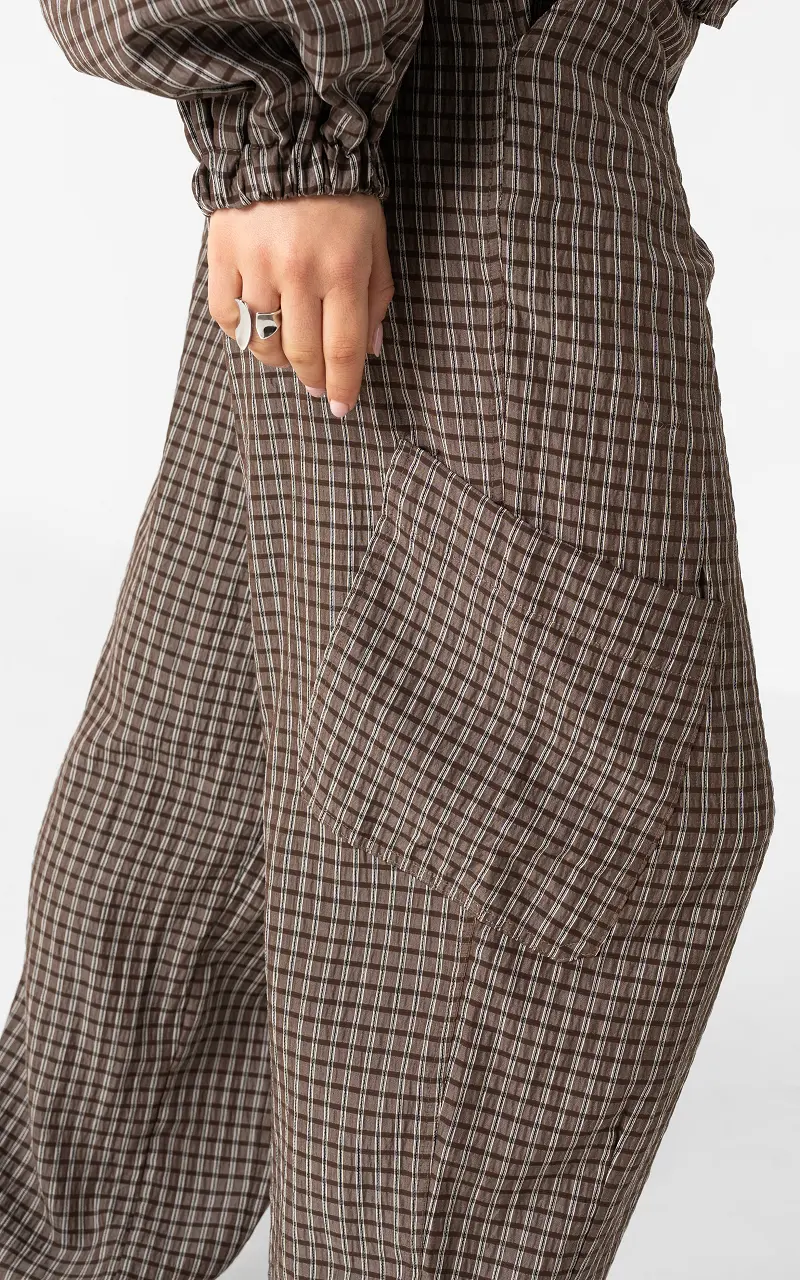 Checked trousers Brown White
