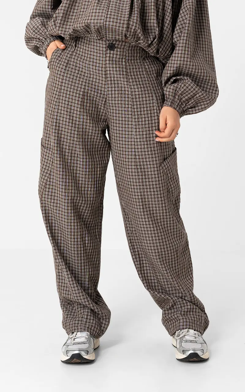 Checked trousers Brown White