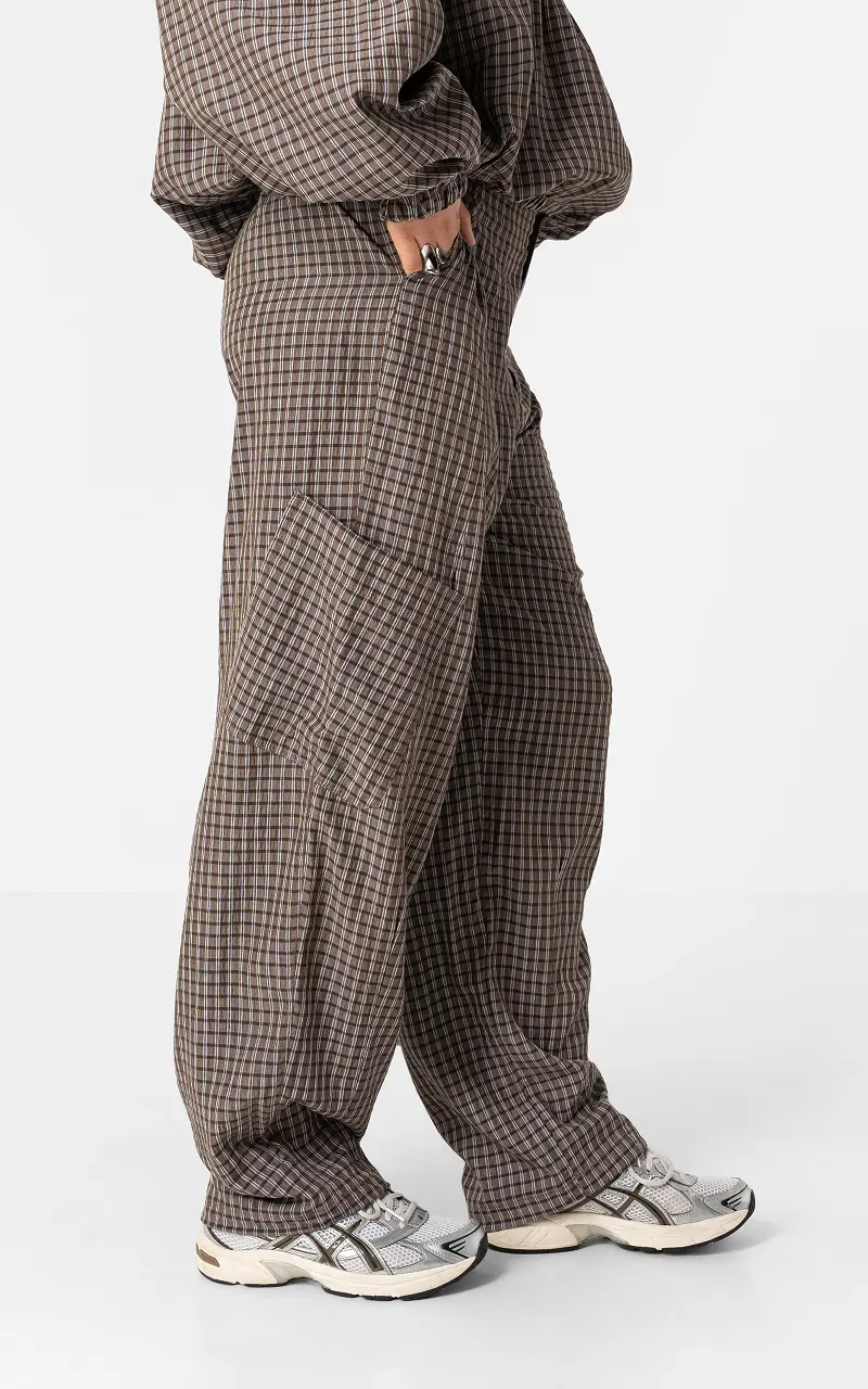 Checked trousers Brown White