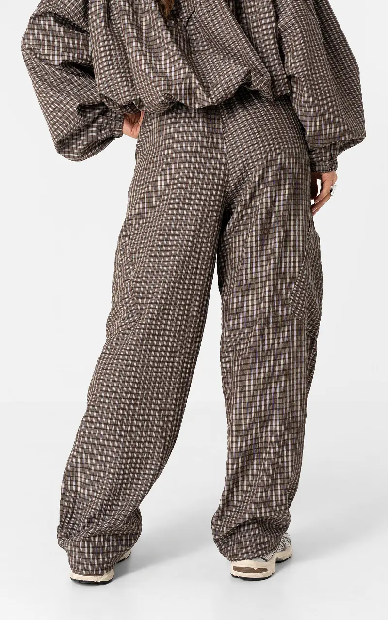 Checked trousers Brown White