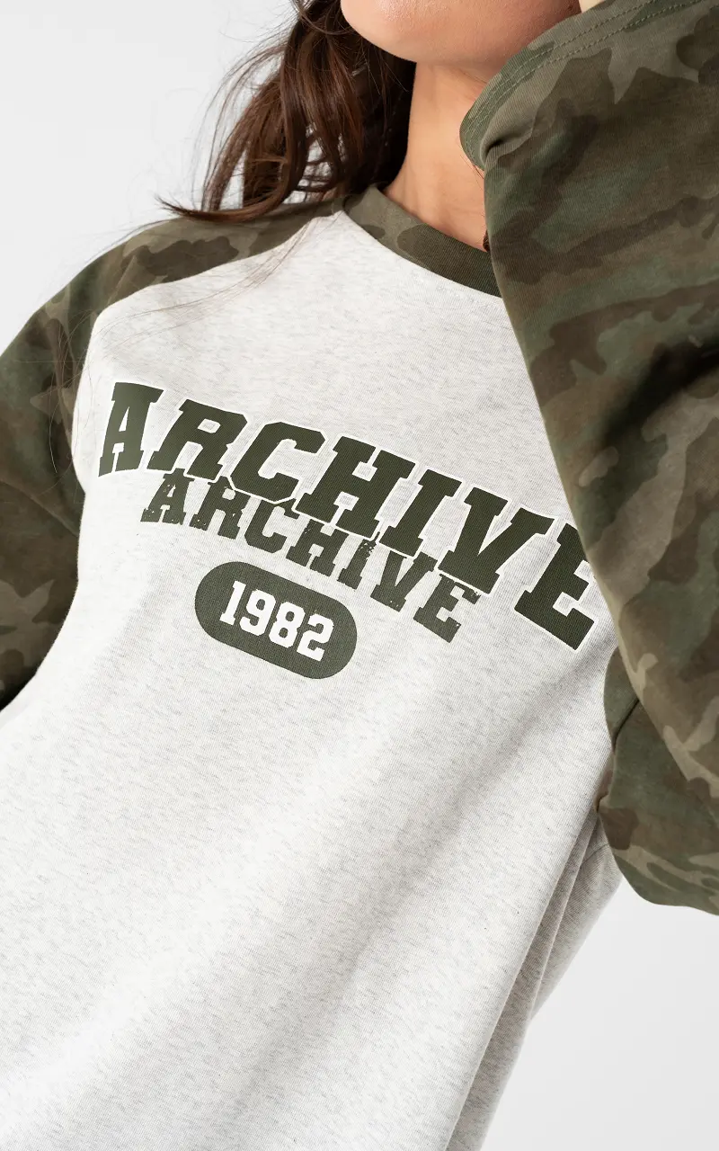 Camouflage-Longsleeve Hellgrau Camouflage