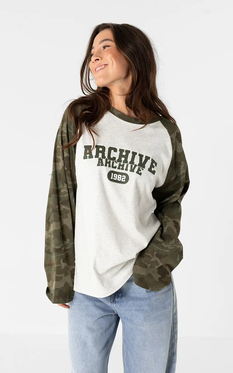 Camouflage-Longsleeve Hellgrau Camouflage