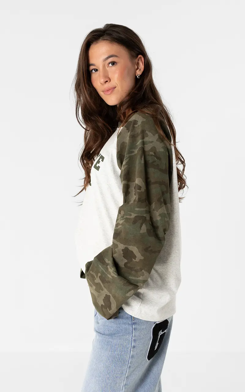 Camouflage-Longsleeve Hellgrau Camouflage
