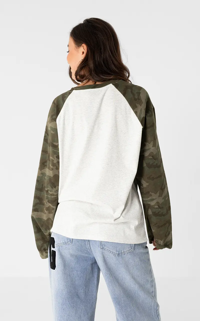 Camouflage-Longsleeve Hellgrau Camouflage