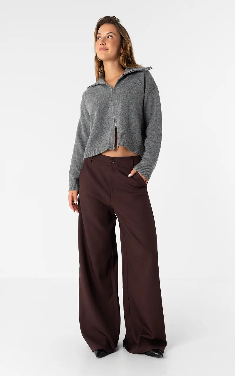 Pantalon wide leg Violet Foncé Bordeaux