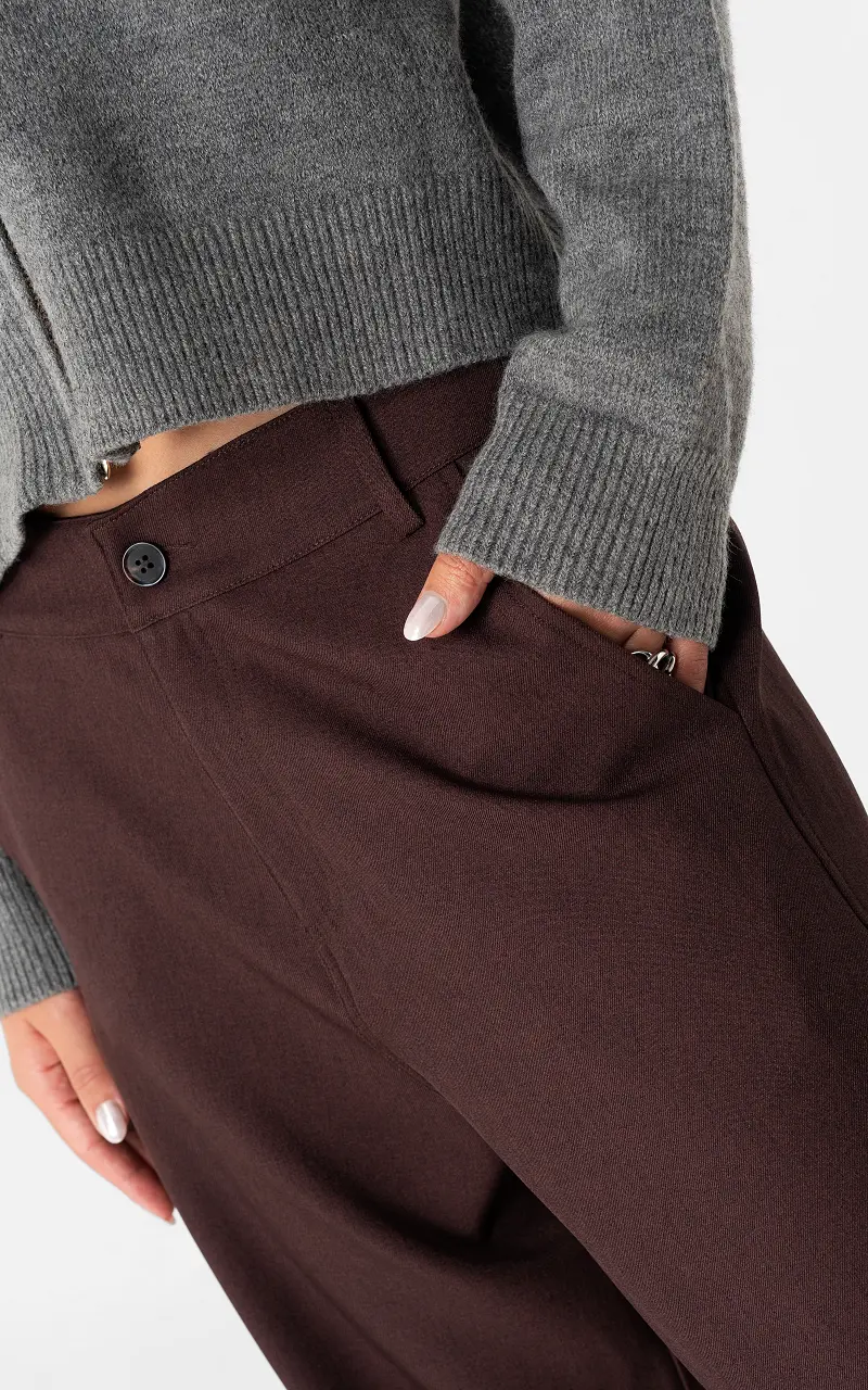 Pantalon wide leg Violet Foncé Bordeaux