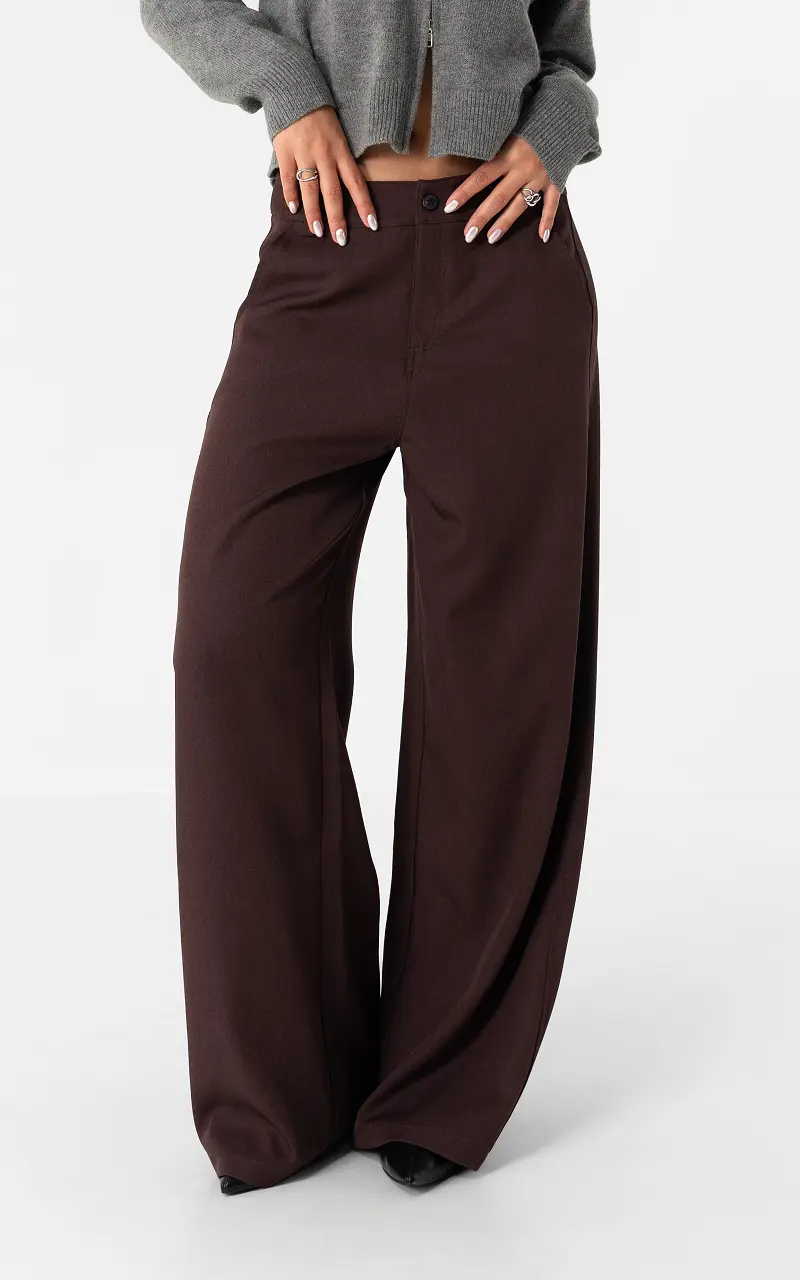 Pantalon wide leg Violet Foncé Bordeaux