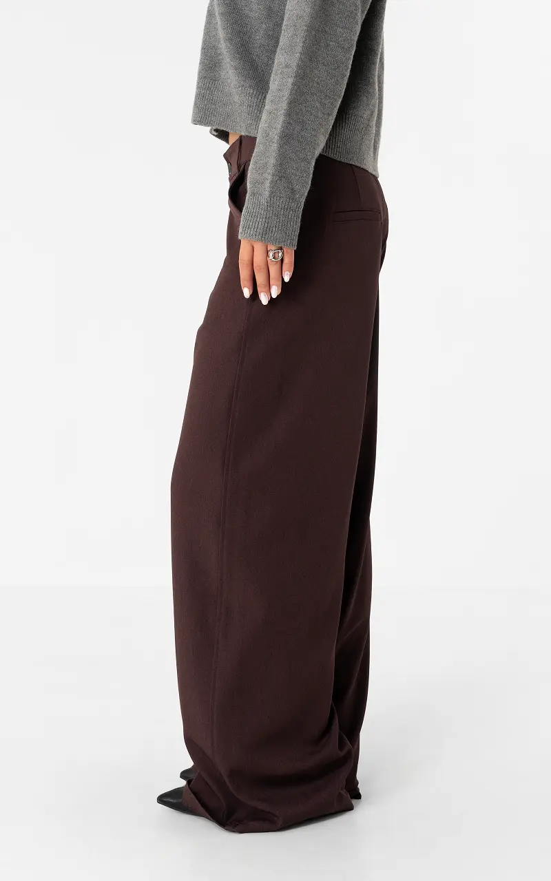 Pantalon wide leg Violet Foncé Bordeaux