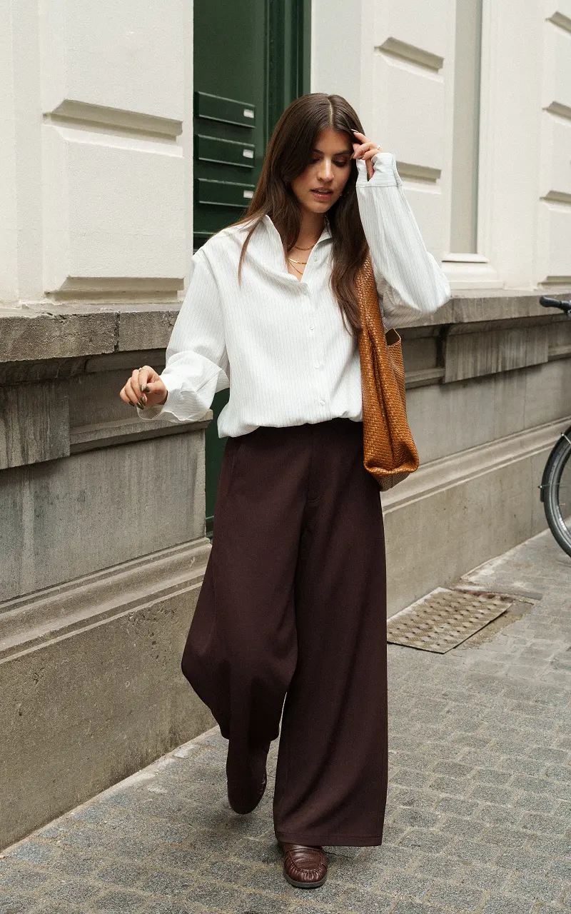 Pinstripe blouse White Dark Grey