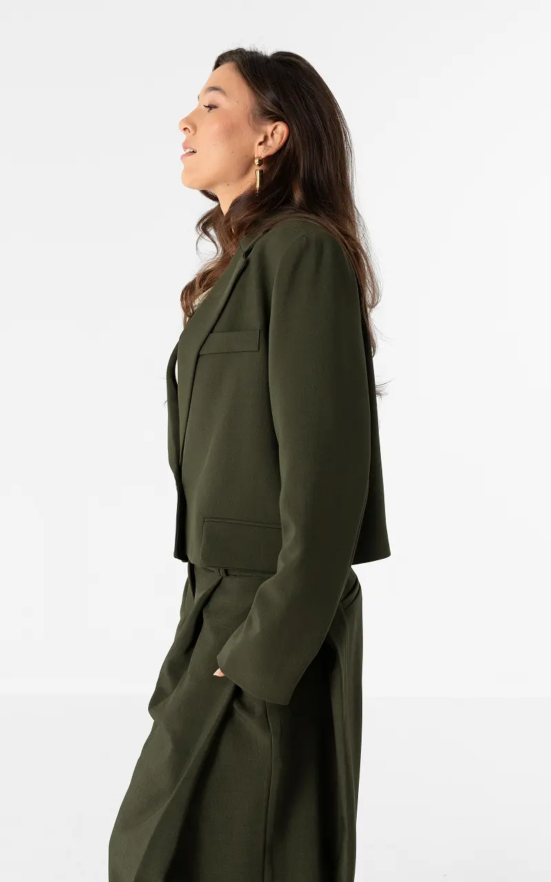 Blazer cropped Vert Foncé