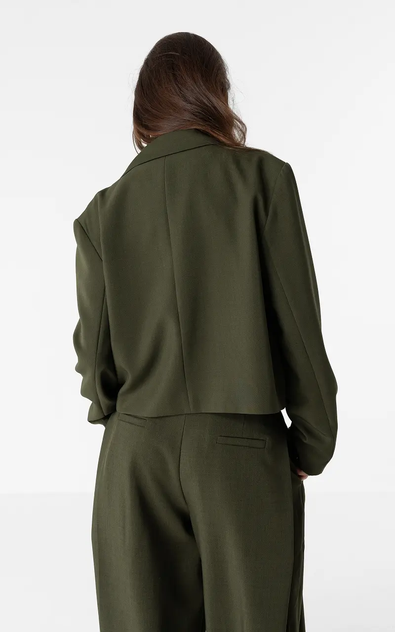 Blazer cropped Vert Foncé
