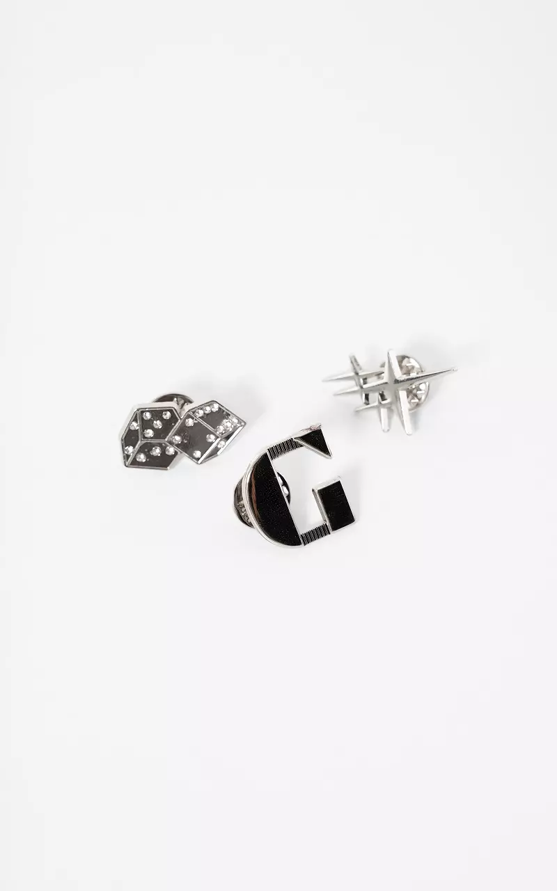 Set van 3 broches Zilver