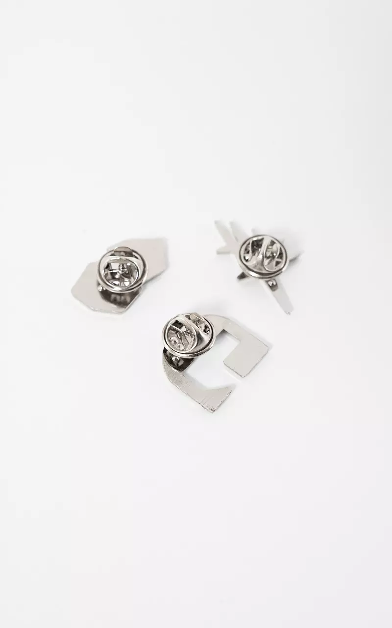 Set van 3 broches Zilver