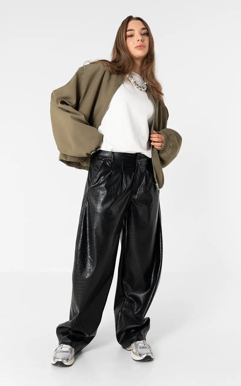 Pantalon look croco Noir