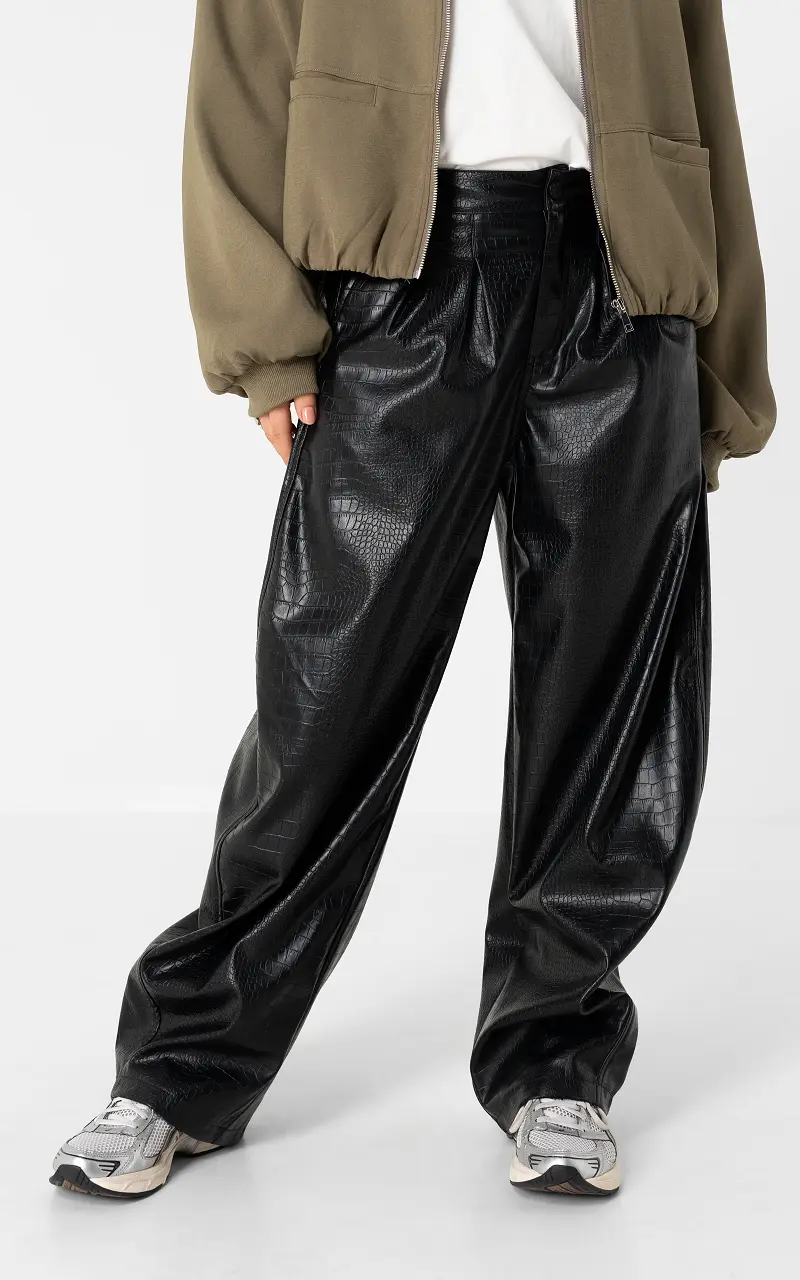 Pantalon look croco Noir
