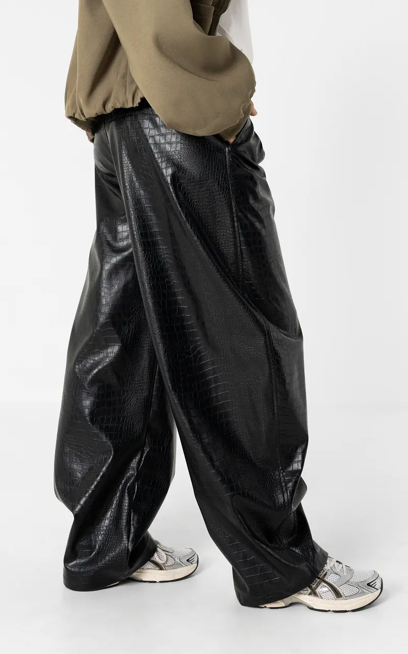 Pantalon look croco Noir