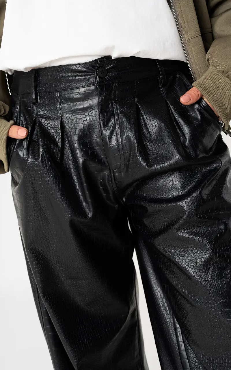 Pantalon look croco Noir