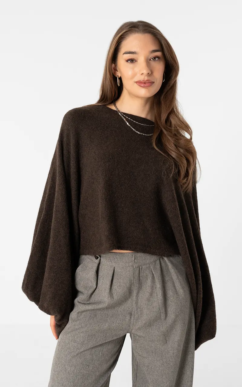 Balloon sleeve jumper Dark Brown