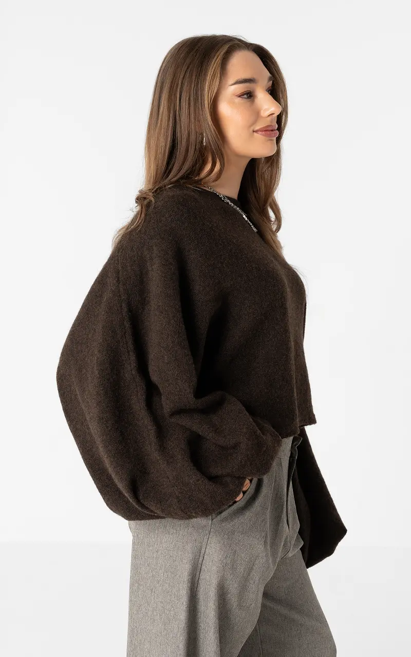 Balloon sleeve jumper Dark Brown