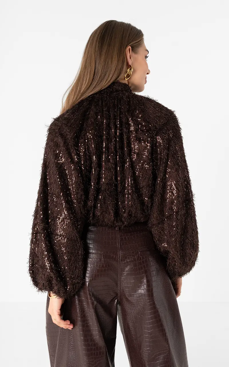 Gilet à sequins Marron