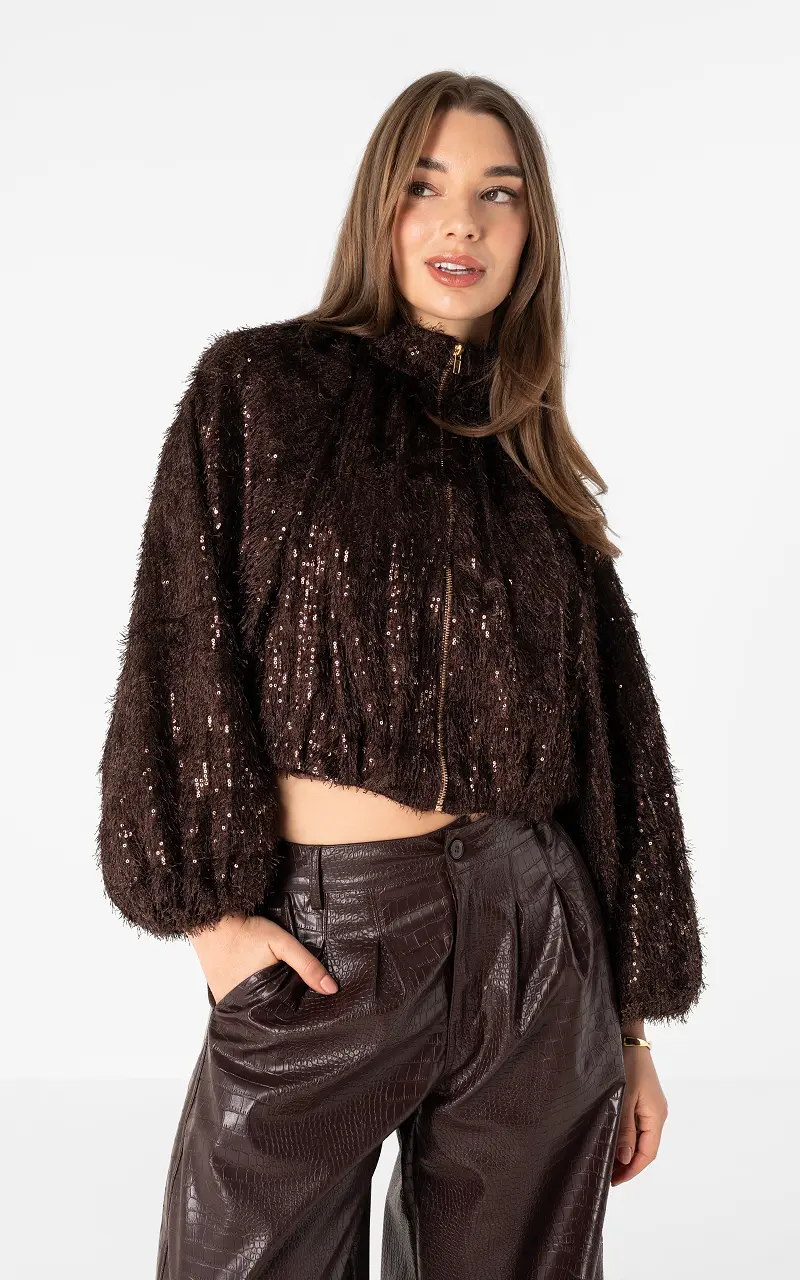 Gilet à sequins Marron