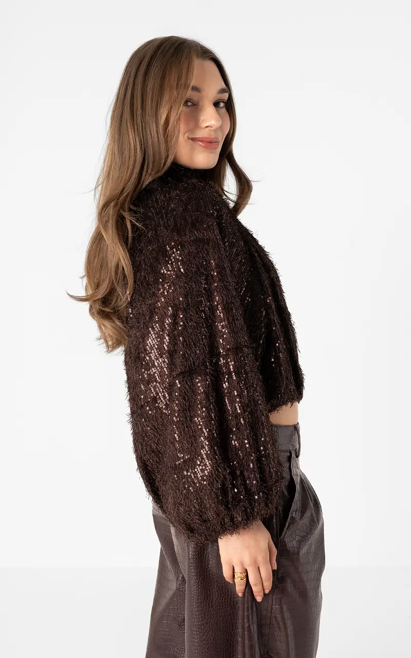 Gilet à sequins Marron