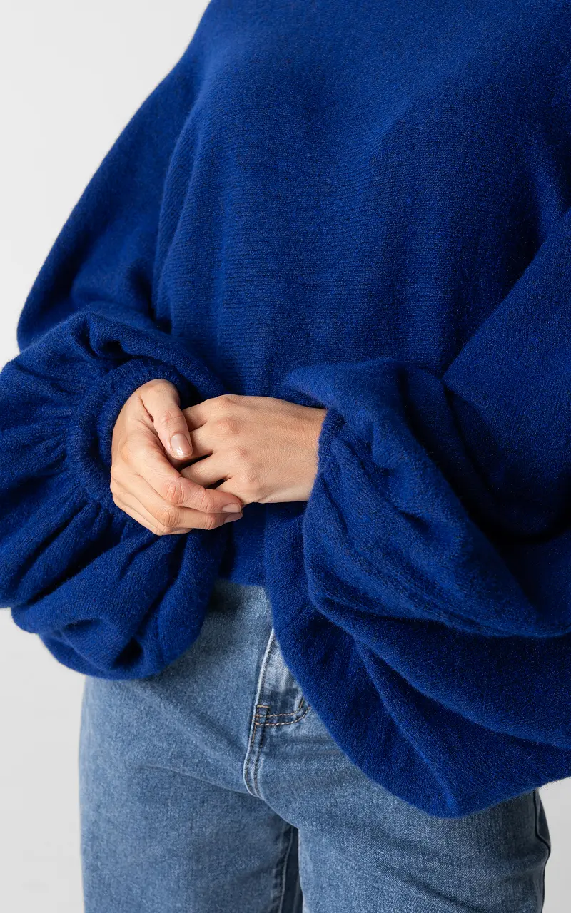 Pullover mit Ballonärmeln Kobaltblau