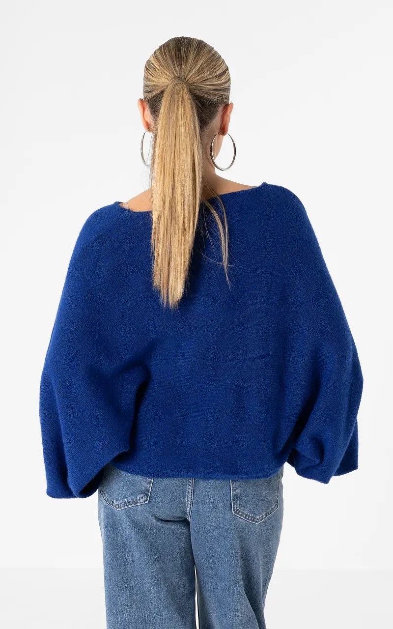 Pullover mit Ballonärmeln Kobaltblau