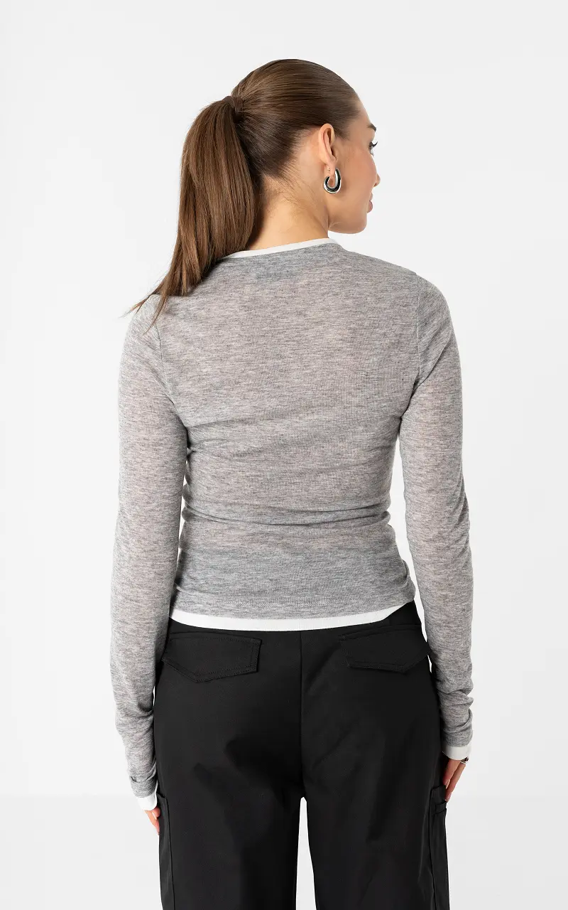Longsleeve #110561 Gris Blanc