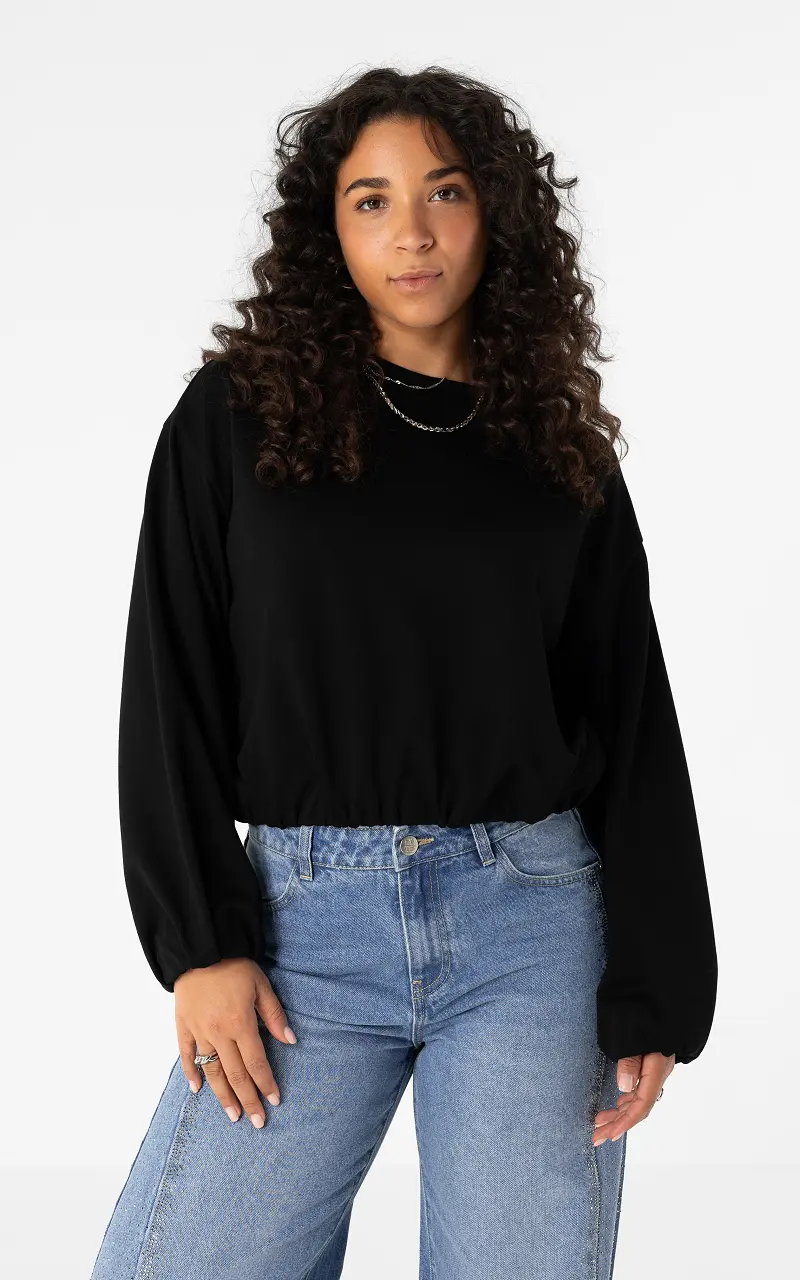 Balloon sleeve jumper Black